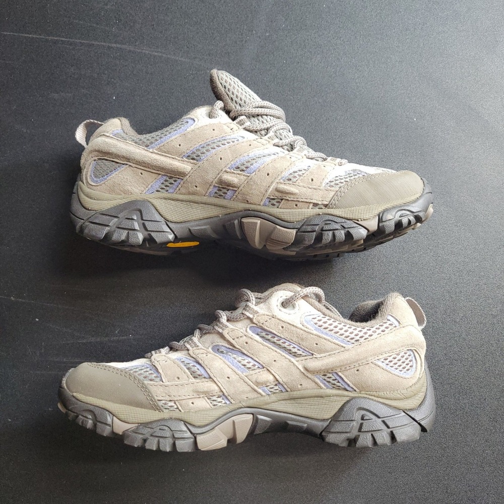 Merrell Moab 2 Ventilator Hiking Shoes Womens 7 Taupe Suede Mesh Vibram J06084